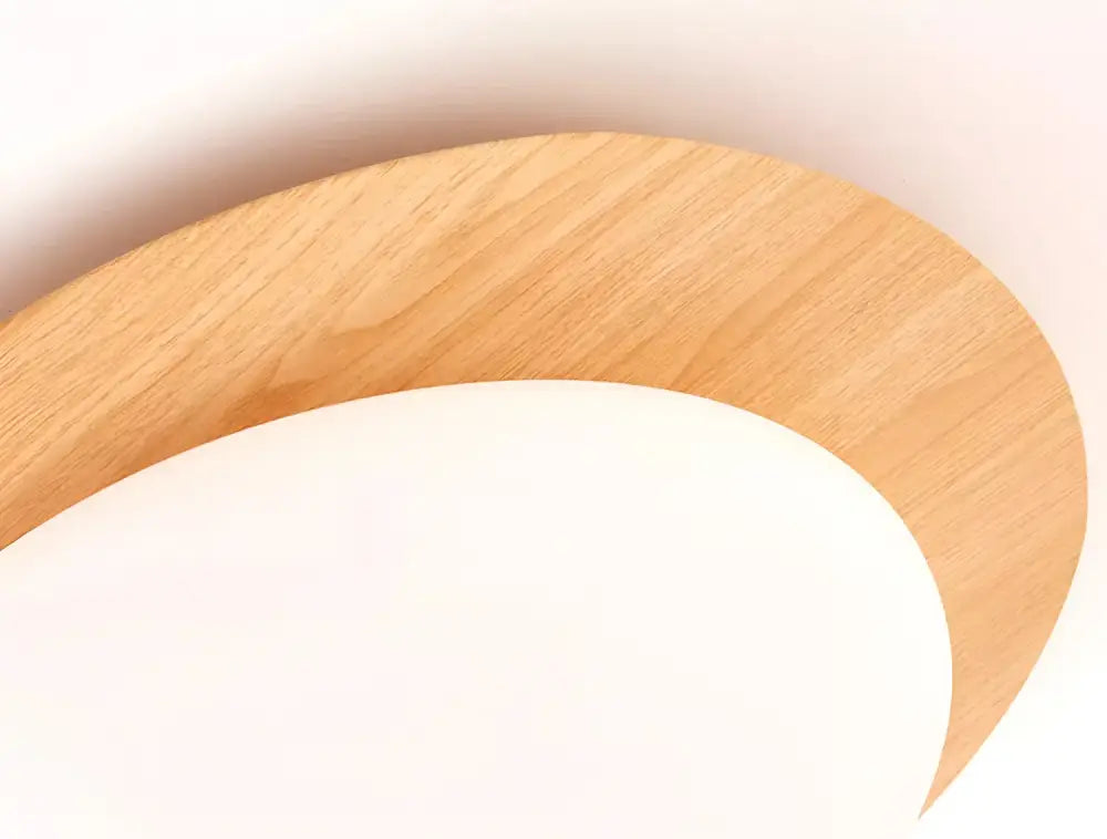 Retro walnut oval acrylic ceiling light for living room