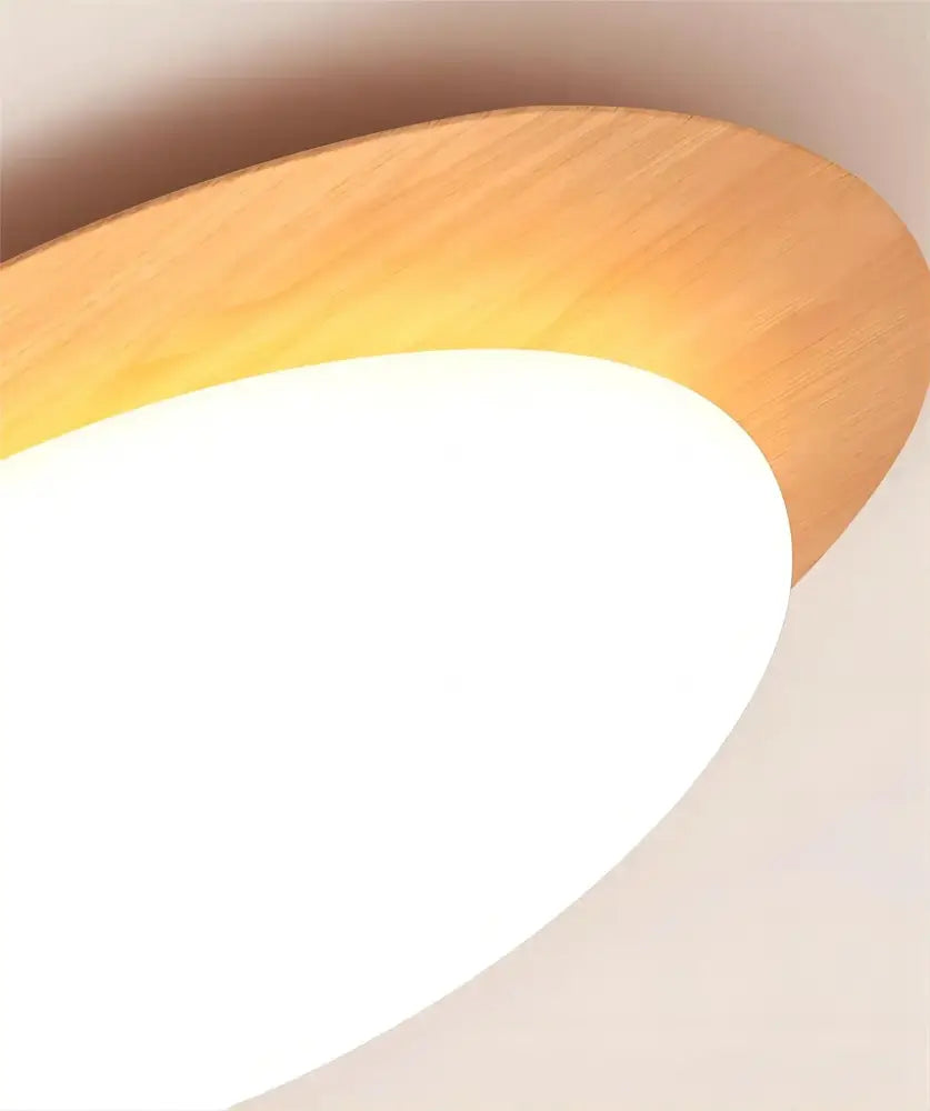 Retro walnut oval acrylic ceiling light for living room