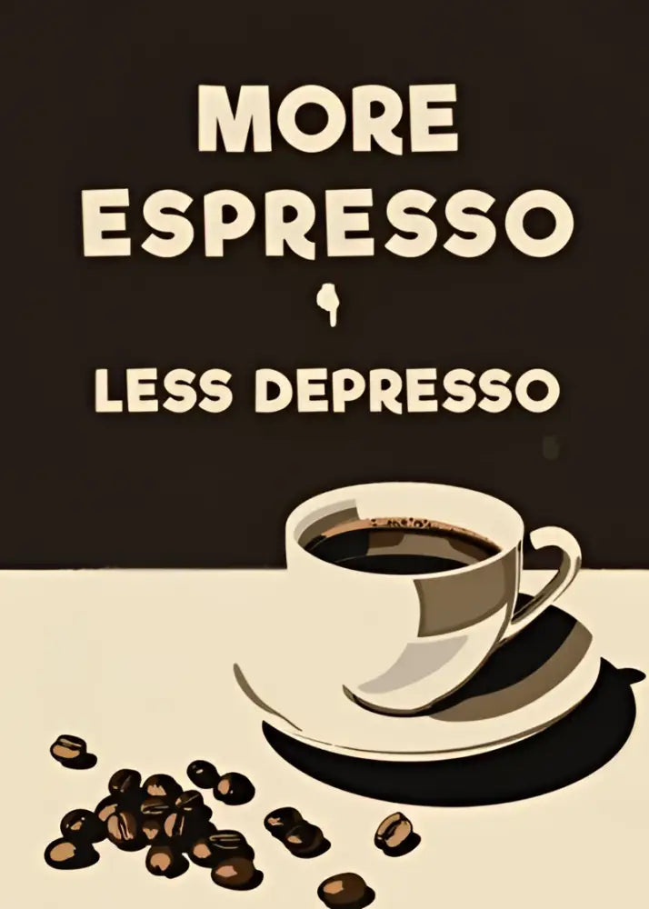 Retro blue and pink espresso wall art kitchen framed poster