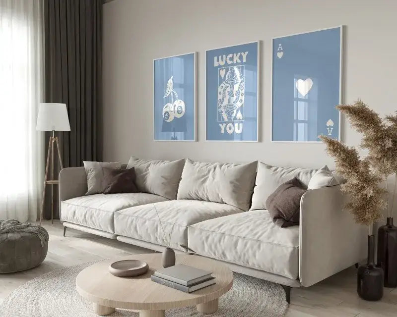 Minimalist beige retro wall art posters set for bedroom decor