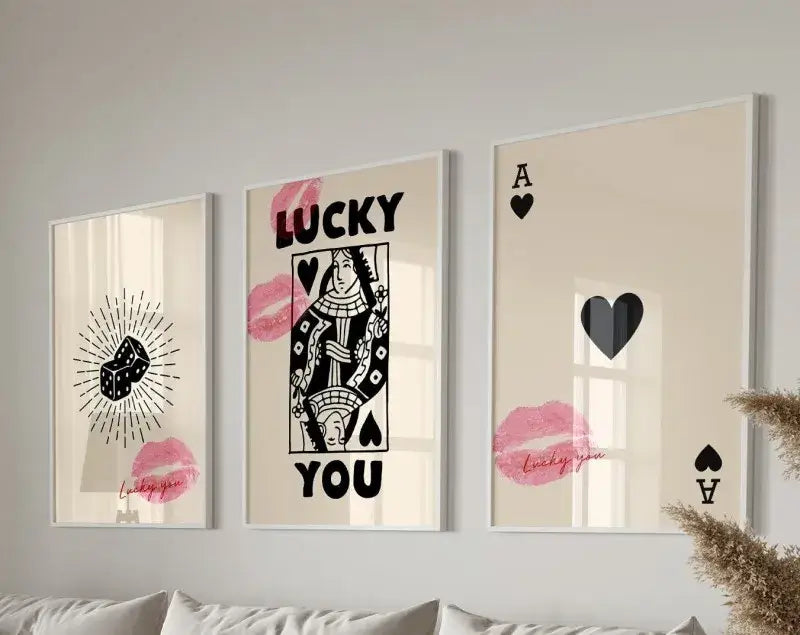Modern beige & dark brown retro wall art – living room decor