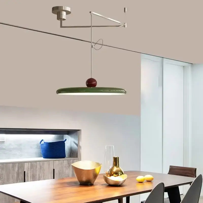 Modern red rotatable led pendant light – kitchen adjustable arm