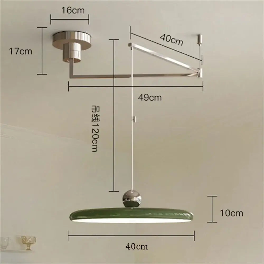 Modern red rotatable led pendant light – kitchen adjustable arm