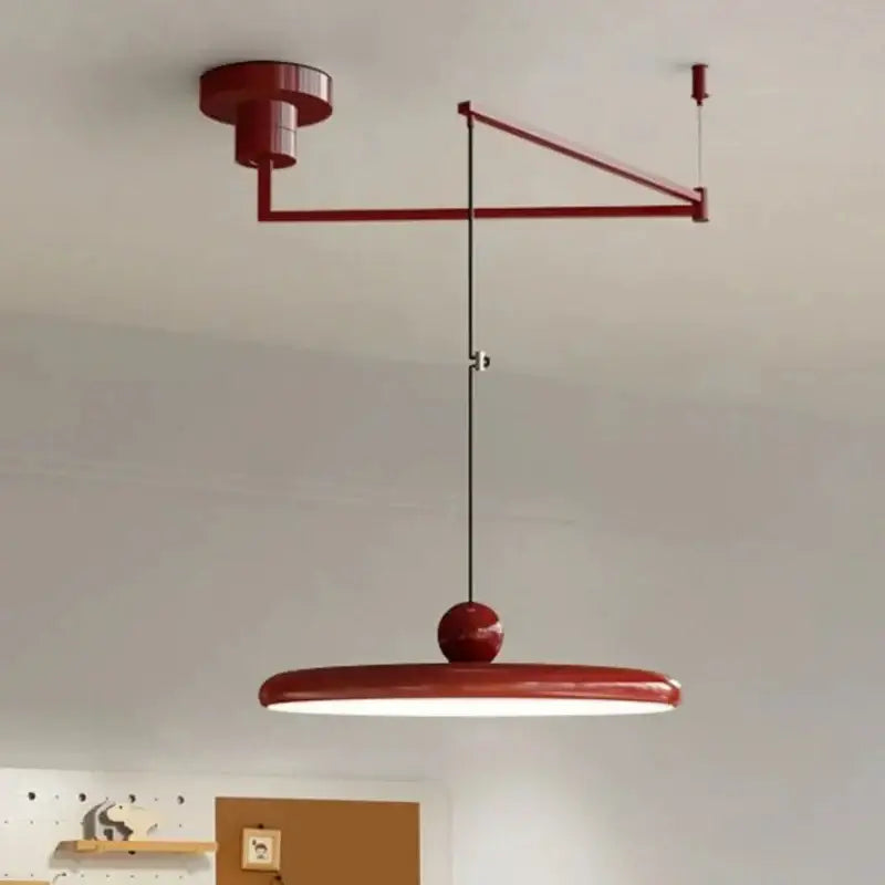 Modern red rotatable led pendant light – kitchen adjustable arm