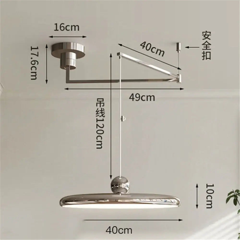 Modern red rotatable led pendant light – kitchen adjustable arm
