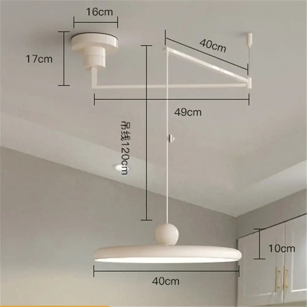 Modern red rotatable led pendant light – kitchen adjustable arm