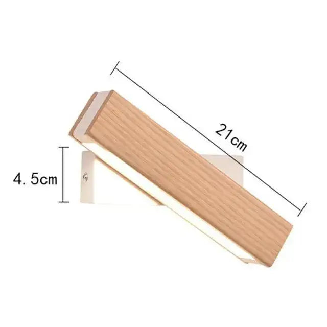 Modern rotated led wooden wall sconces bedroom light