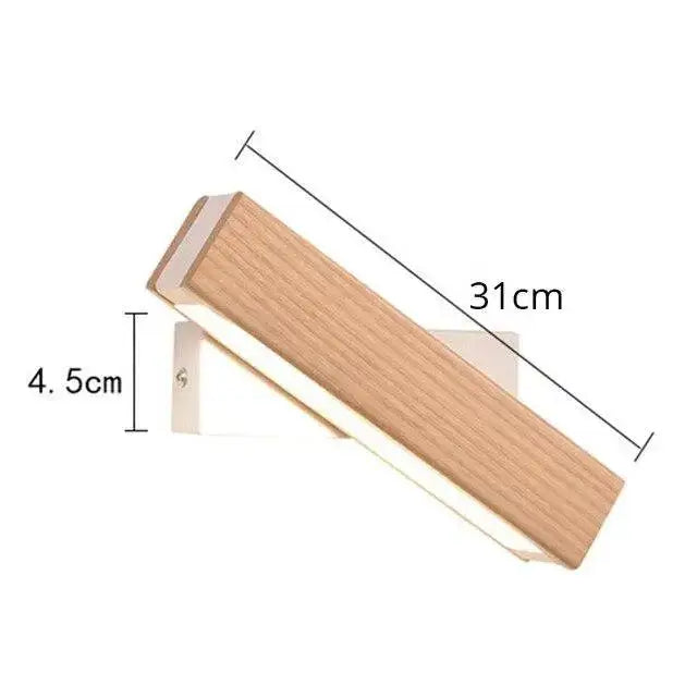 Modern rotated led wooden wall sconces bedroom light