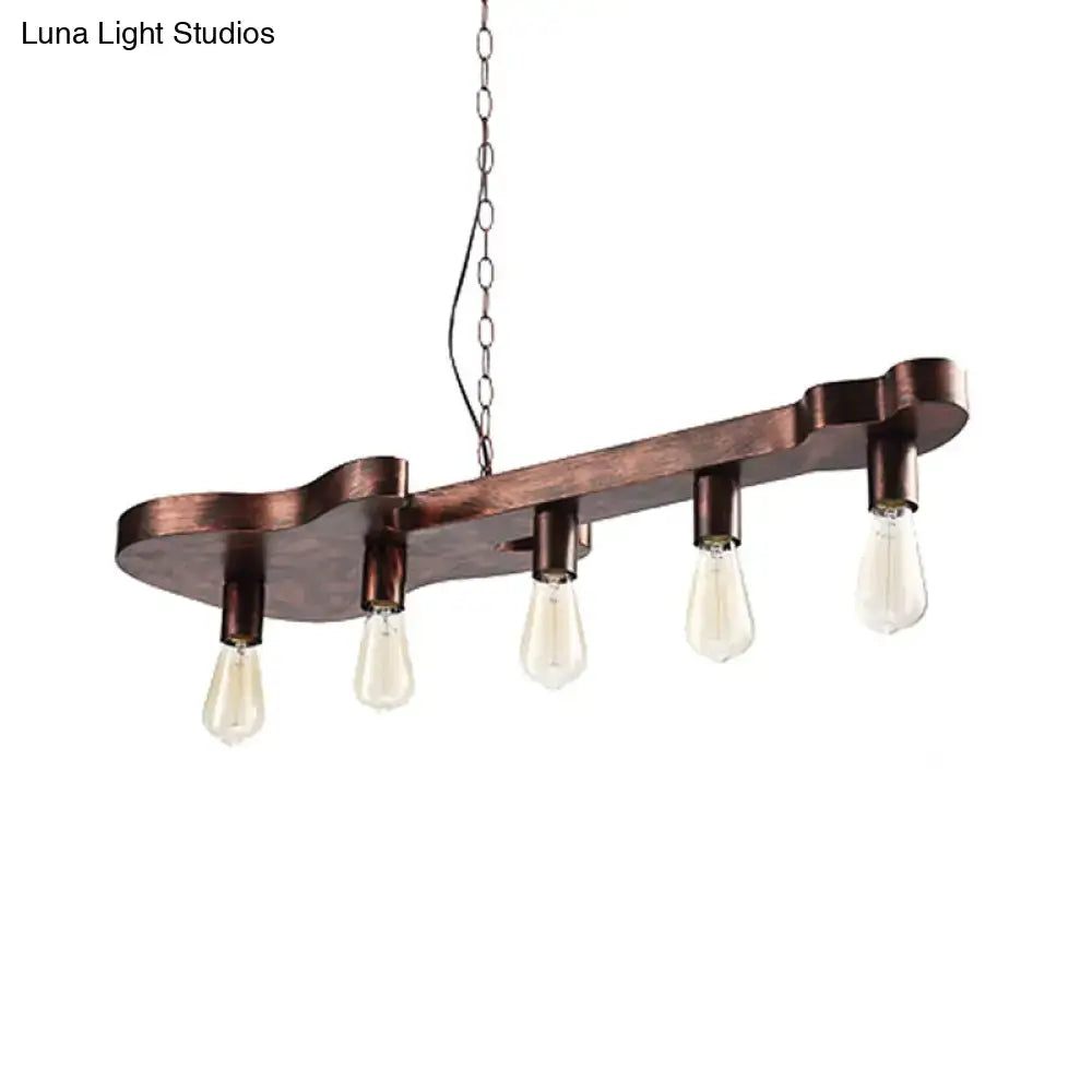 Industrial rust finish ceiling light dining room guitar pendant