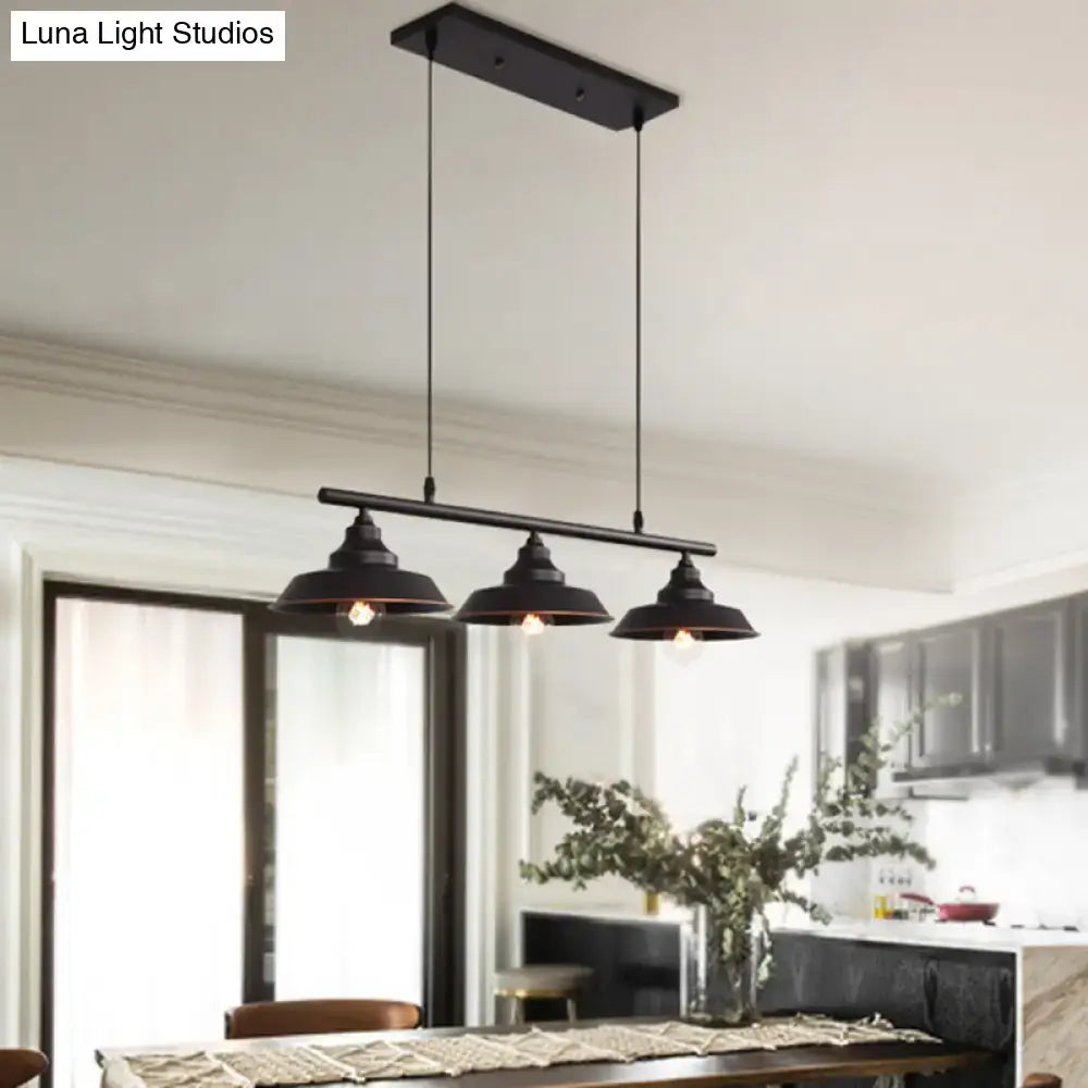 Industrial dark coffee ceiling light kitchen lid shaped bistro lamp