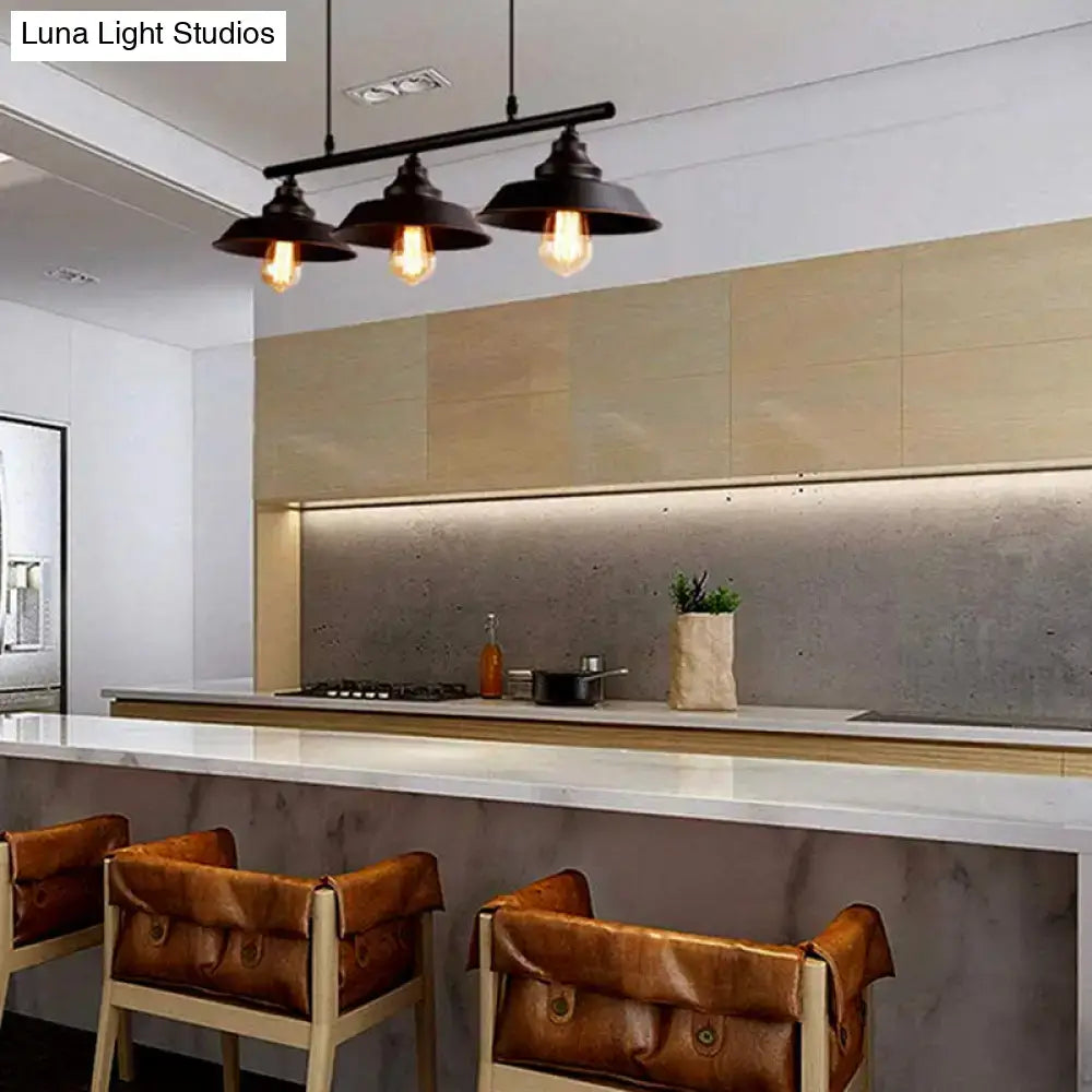 Industrial dark coffee ceiling light kitchen lid shaped bistro lamp