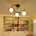Modern pastel saucer semi flush light bedroom spiral design
