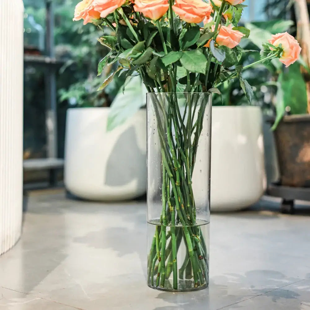 Modern shatterproof clear acrylic cylinder vase dining room decor