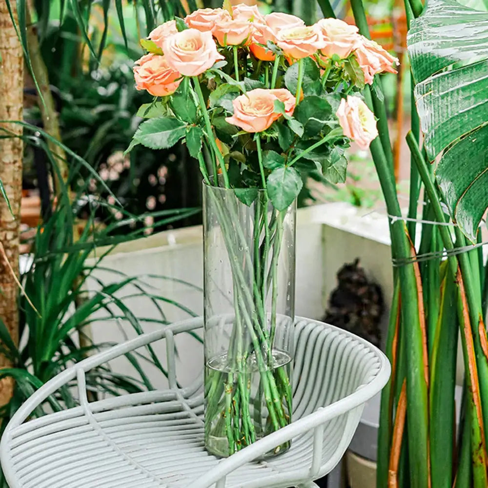 Modern shatterproof clear acrylic cylinder vase dining room decor