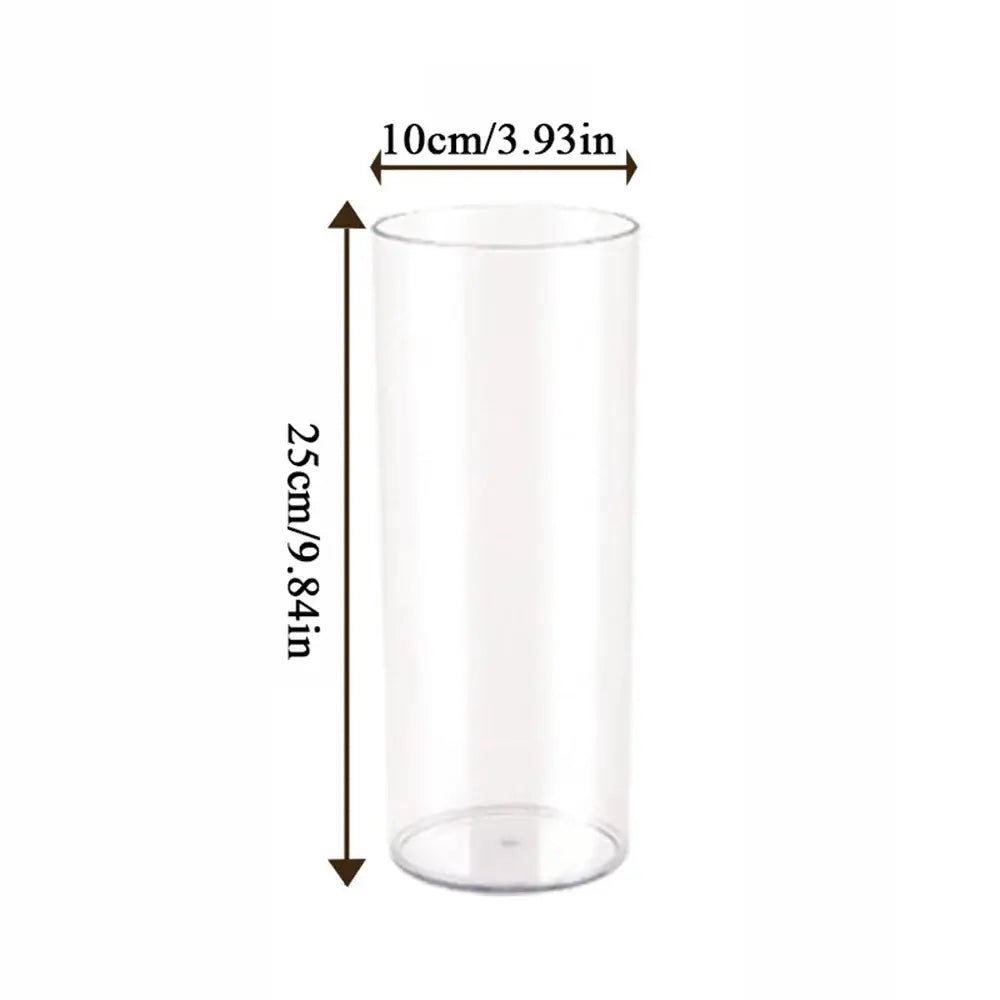 Ribbed shatterproof clear acrylic flower vase for dining room