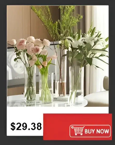 Ribbed shatterproof clear acrylic flower vase for dining room