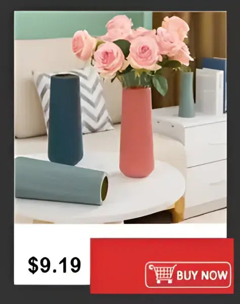 Ribbed shatterproof clear acrylic flower vase for dining room