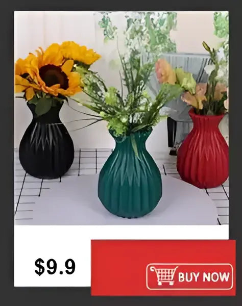 Ribbed shatterproof clear acrylic flower vase for dining room