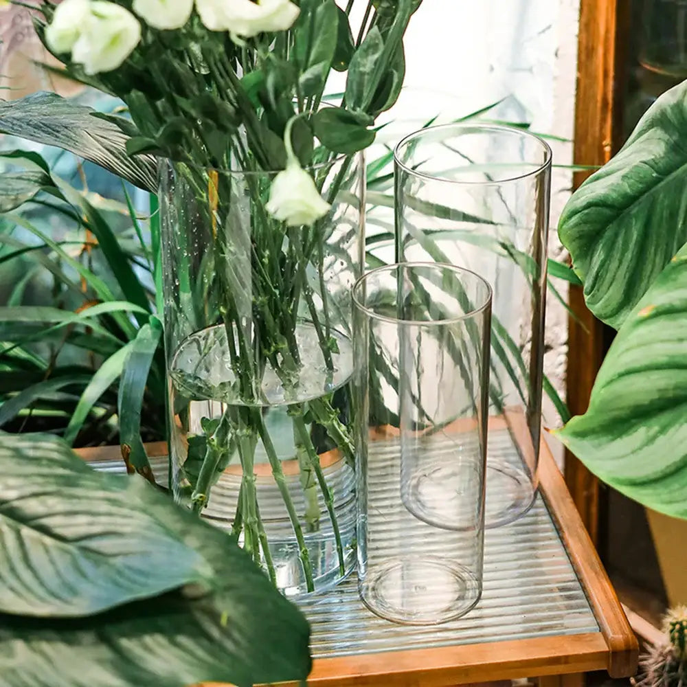 Shatterproof tall transparent acrylic flower vase living room decor