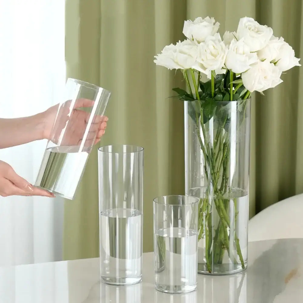 Shatterproof tall transparent acrylic flower vase living room decor