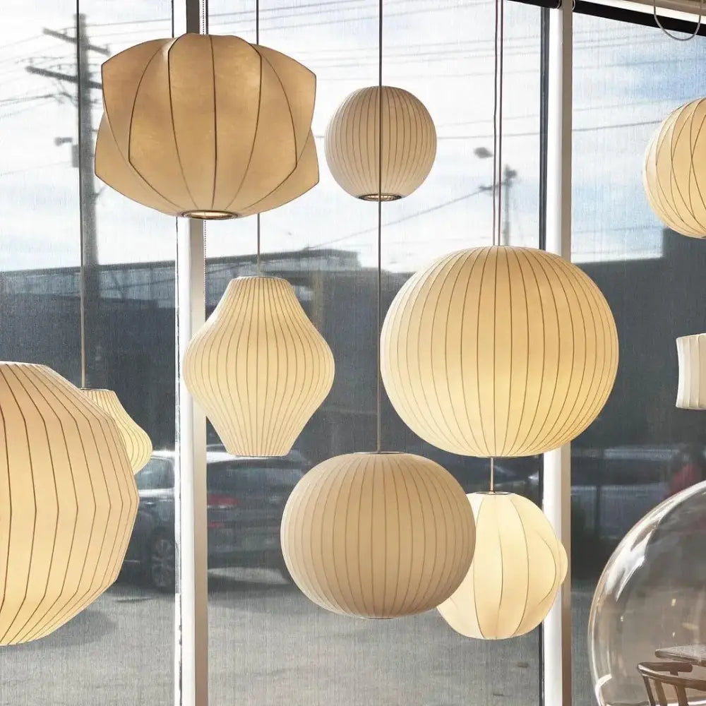 Modern ribbed white led pendant lamp – dining room geometric light