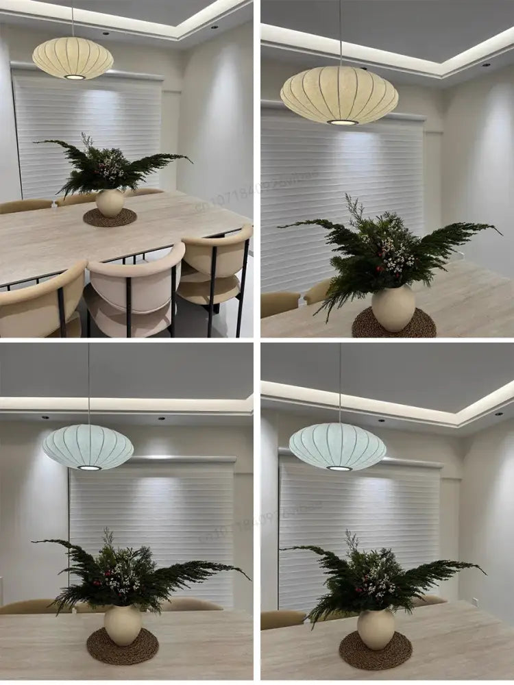 Modern ribbed white led pendant lamp – dining room geometric light