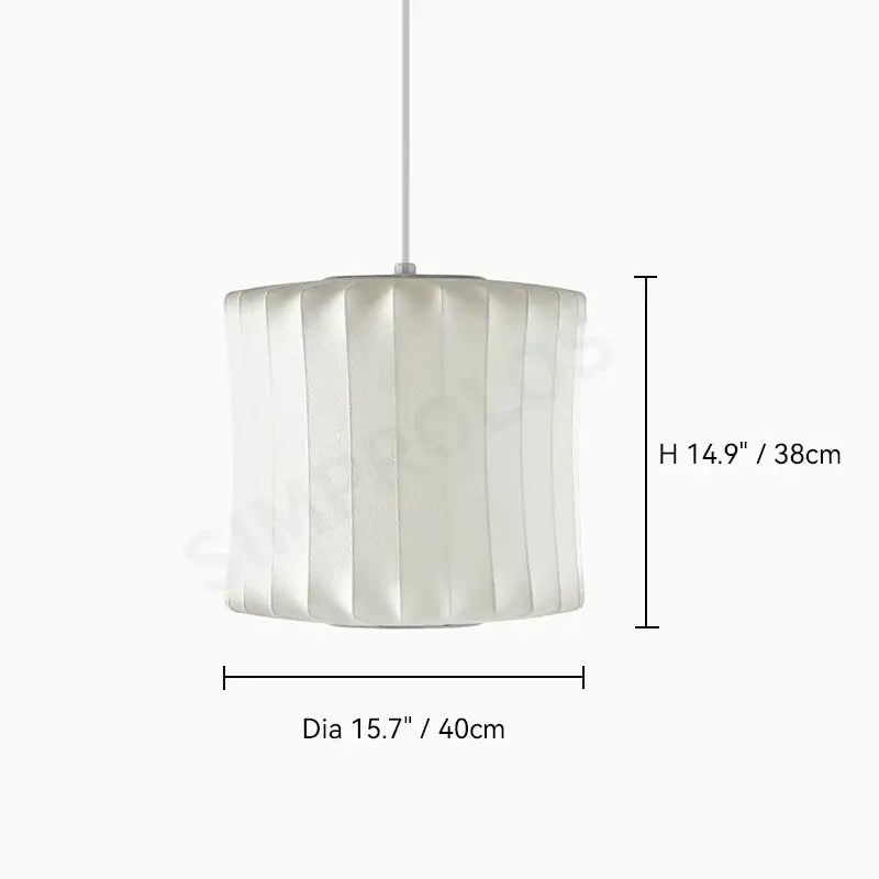 Modern ribbed white led pendant lamp – dining room geometric light