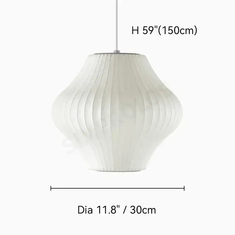 Modern ribbed white led pendant lamp – dining room geometric light