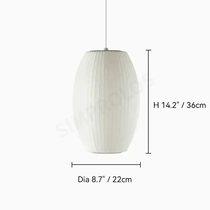 Modern ribbed white led pendant lamp – dining room geometric light