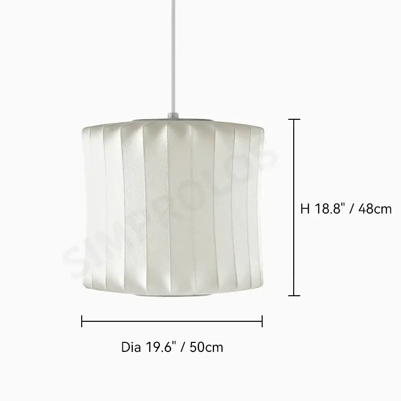 Modern ribbed white led pendant lamp – dining room geometric light