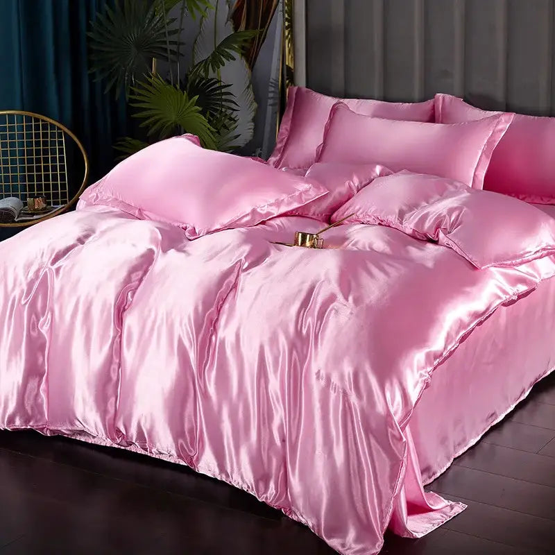 Luxury rose gold satin bedding set – bedroom duvet cover