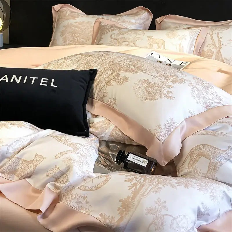 Toile blue & white eucalyptus fiber duvet cover bedroom set