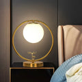 Simple ivory glass ball gold deer table lamp bedroom night light