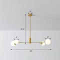Modern gold opal glass molecular island light for dining rooms