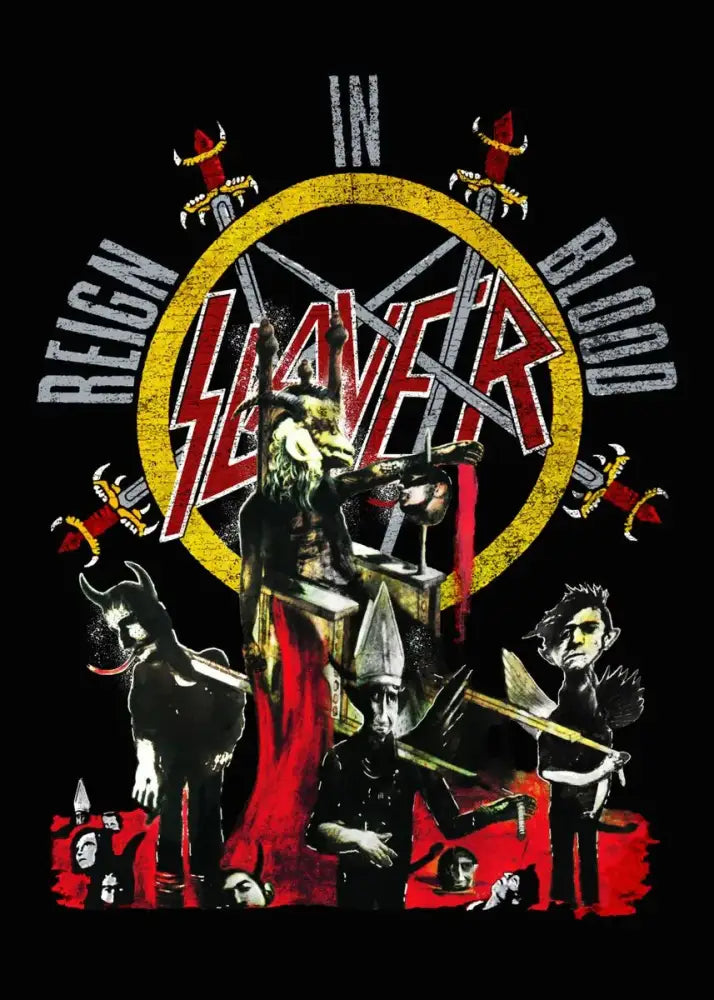 Slayer heavy metal black & red canvas posters bedroom wall art