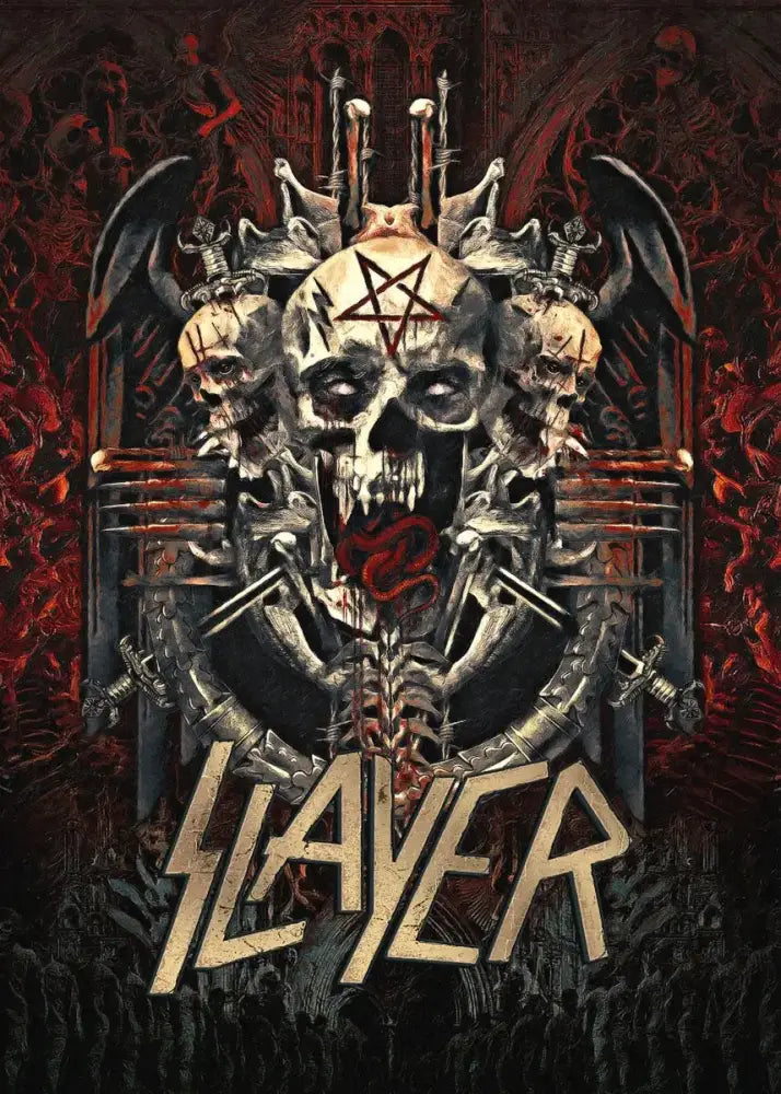 Slayer heavy metal black & red canvas posters bedroom wall art