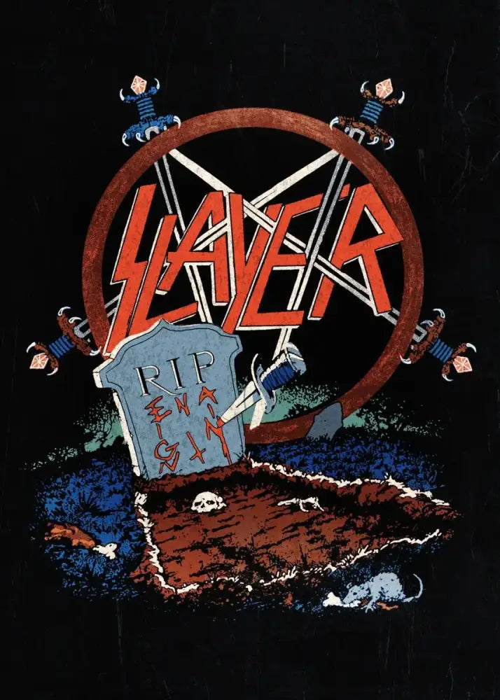 Slayer heavy metal black & red canvas posters bedroom wall art