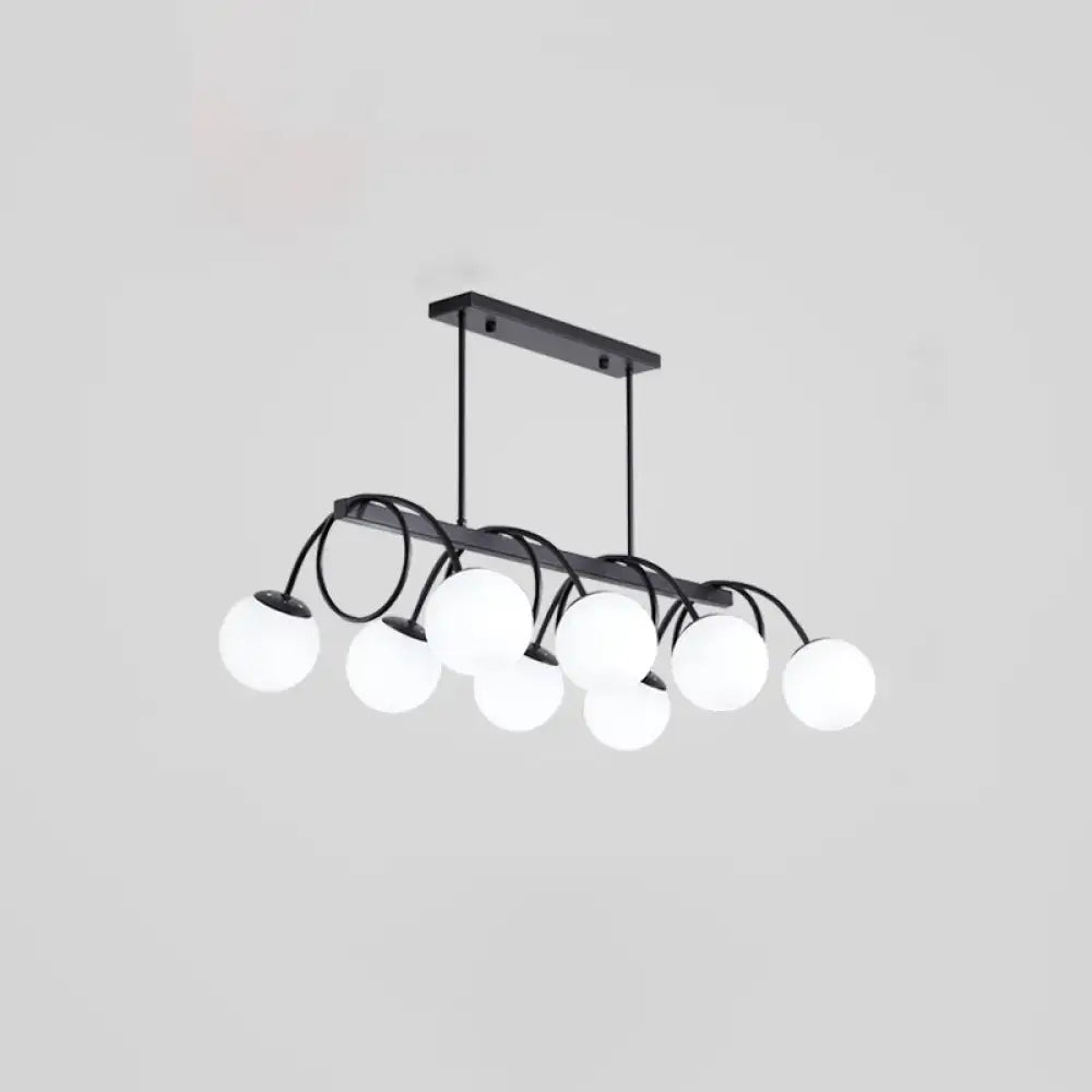 Modern black 5 globe glass chandelier dining room light 110v-120v