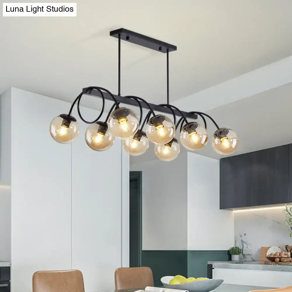 Modern black 5 globe glass chandelier dining room light 110v-120v