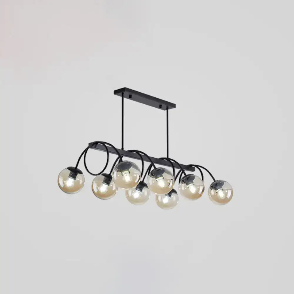 Modern black 5 globe glass chandelier dining room light 110v-120v