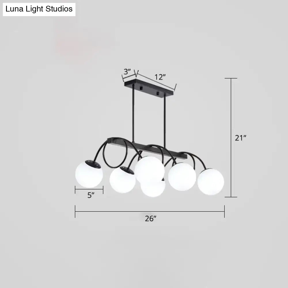 Modern black 5 globe glass chandelier dining room light 110v-120v
