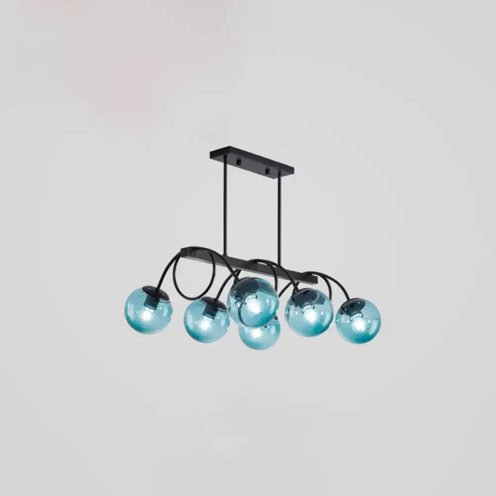 Modern black 5 globe glass chandelier dining room light 110v-120v