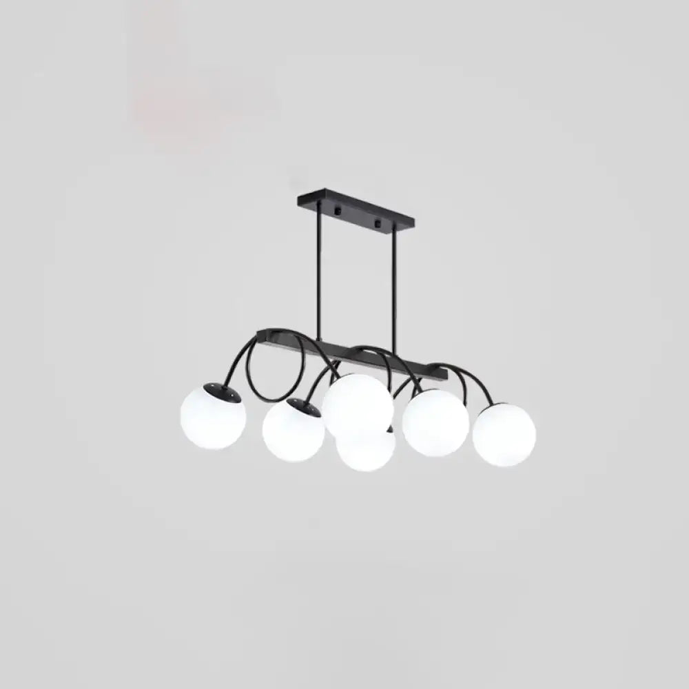 Modern black 5 globe glass chandelier dining room light 110v-120v
