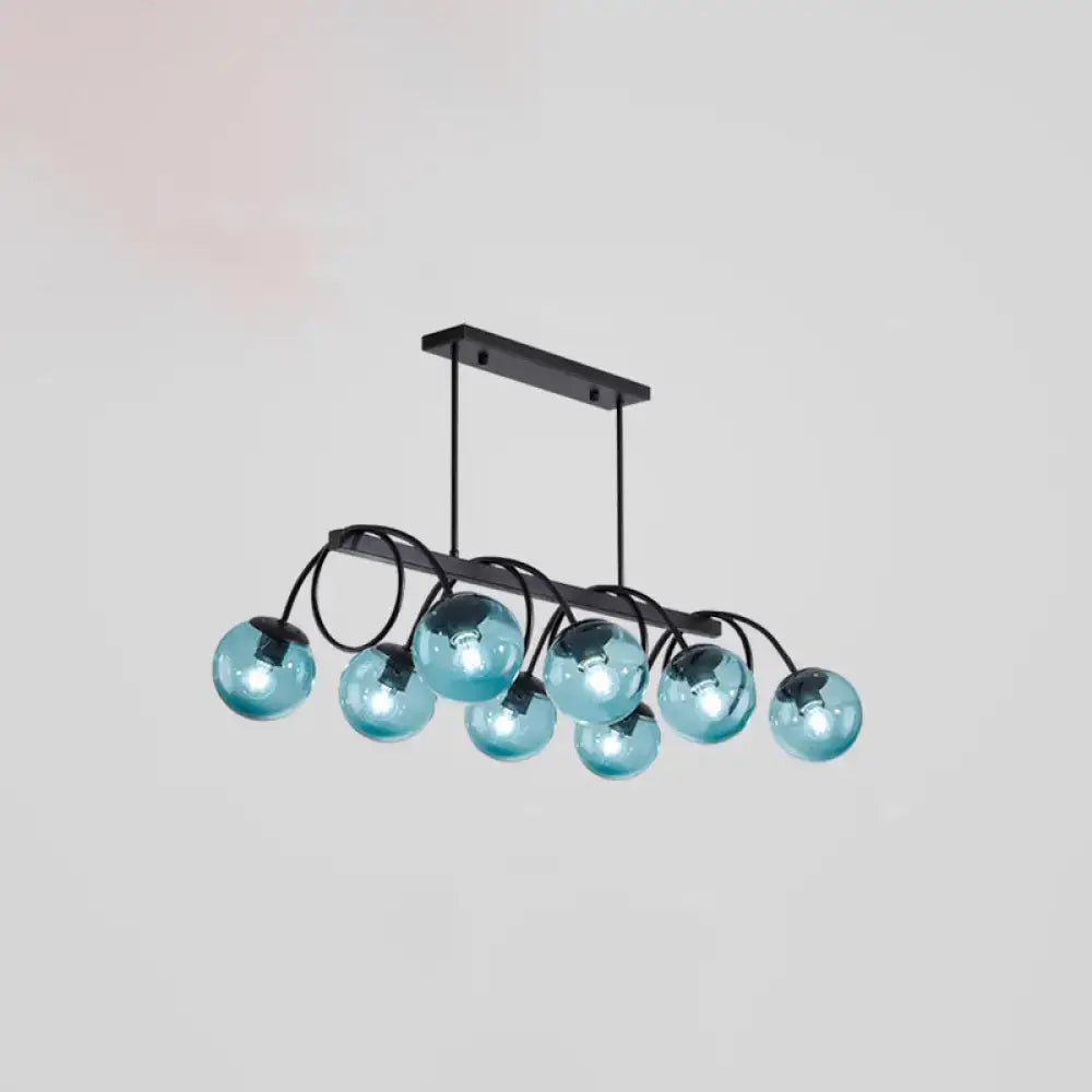 Modern black 5 globe glass chandelier dining room light 110v-120v