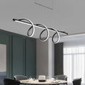 Modern black & white spiral led light dining room pendant