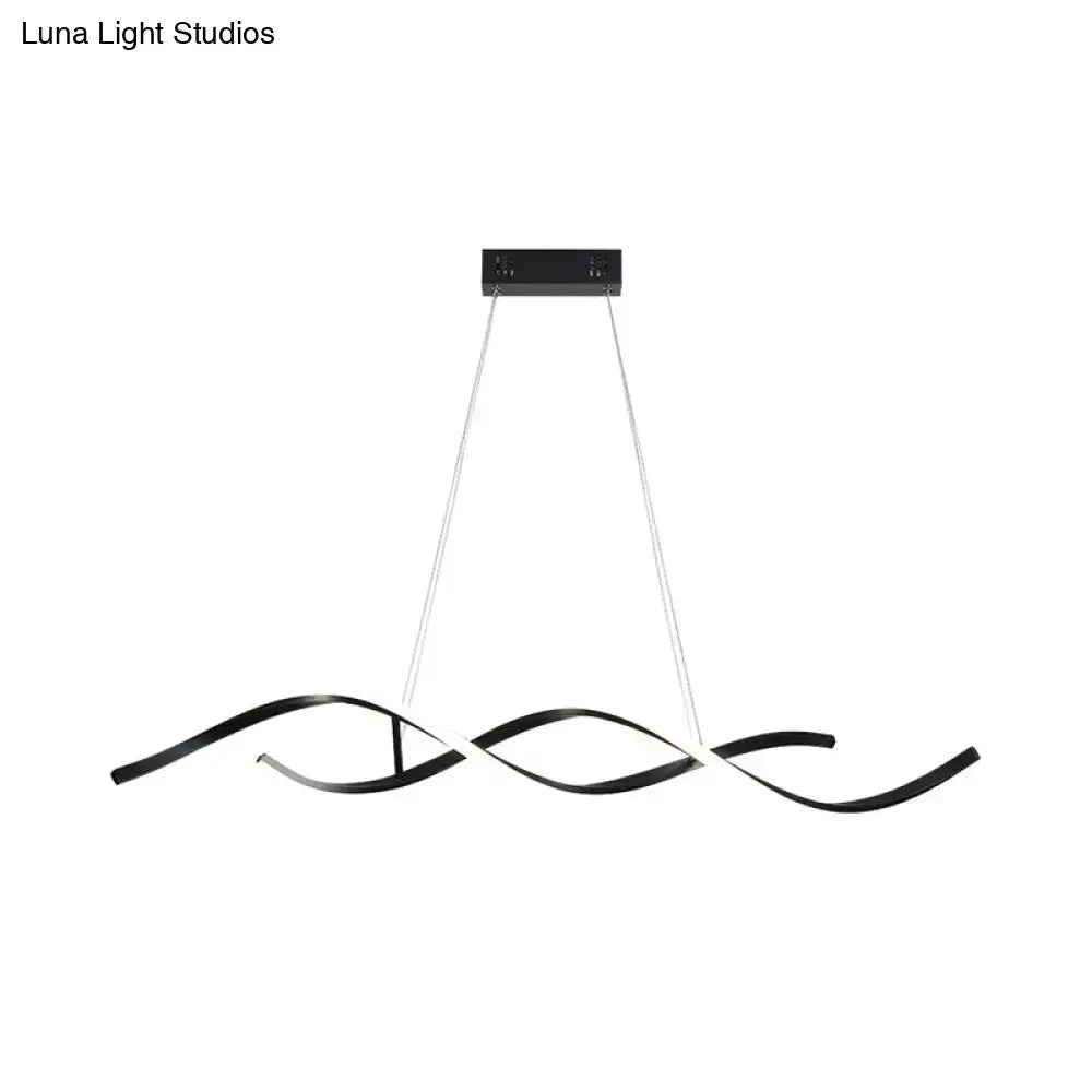 Modern black & white led wave pendant – dining room aluminium simplicity