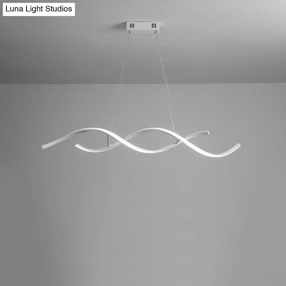 Modern black & white led wave pendant – dining room aluminium simplicity