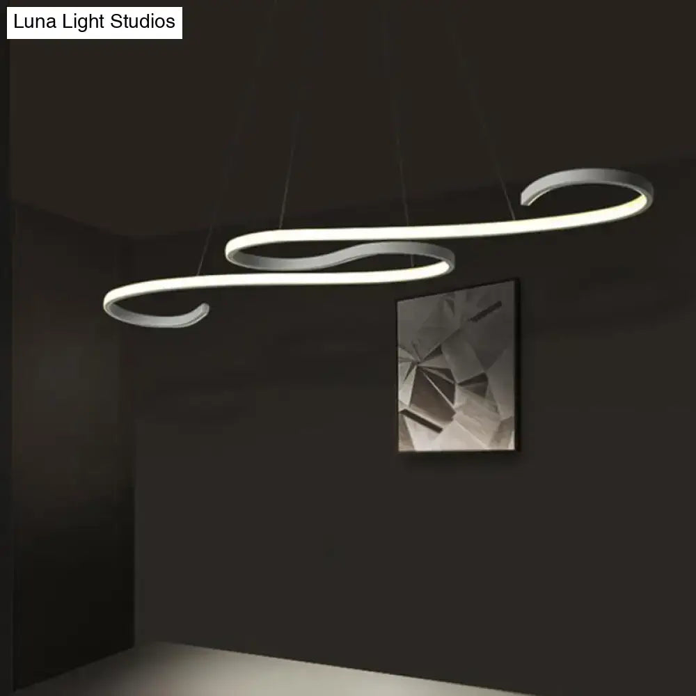 Modern silver led twin ring pendant light dining room 110v-120v