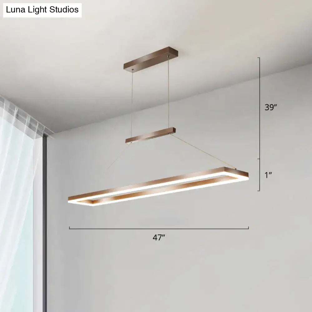 Modern bronze metal island ceiling led pendant light dining room