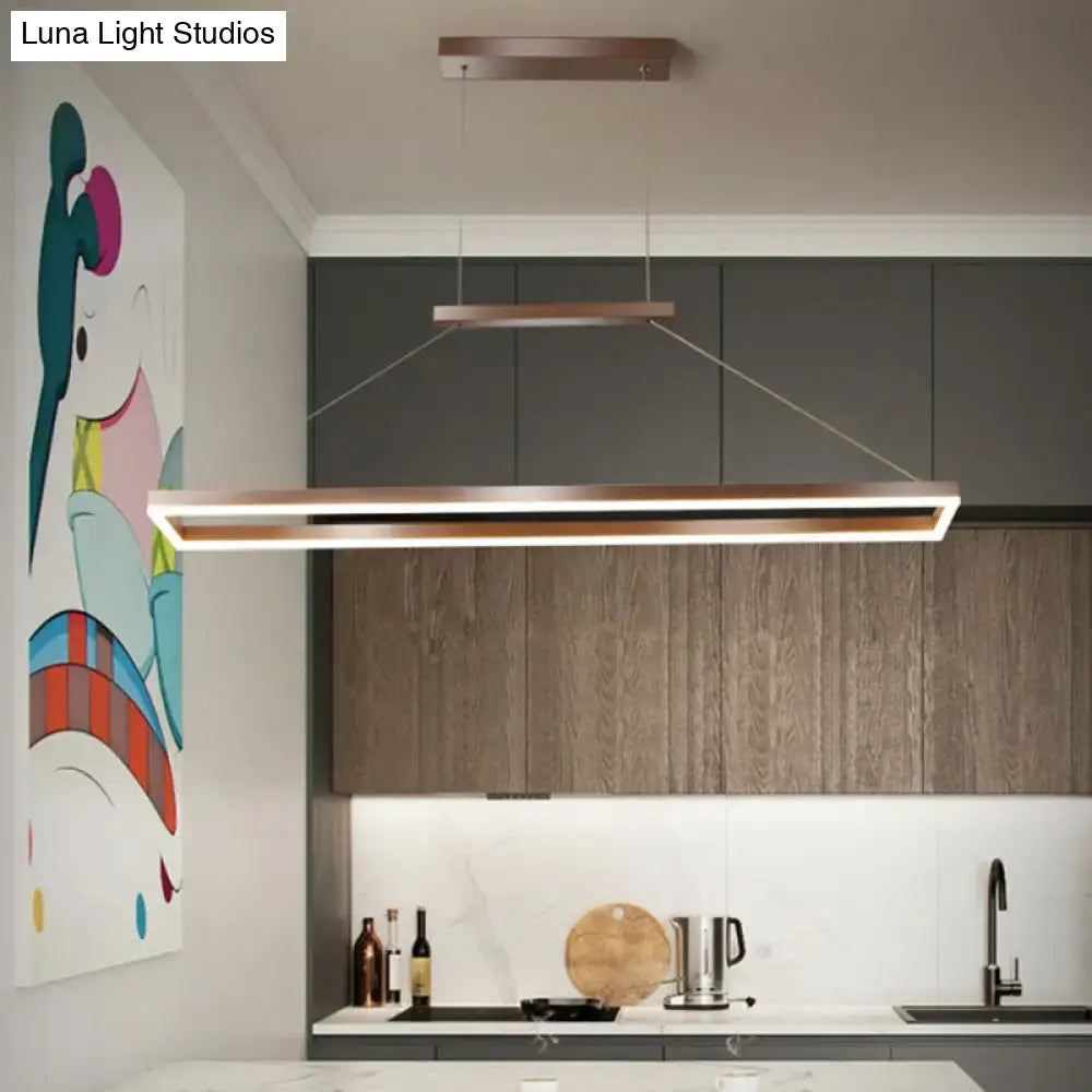 Modern bronze metal island ceiling led pendant light dining room